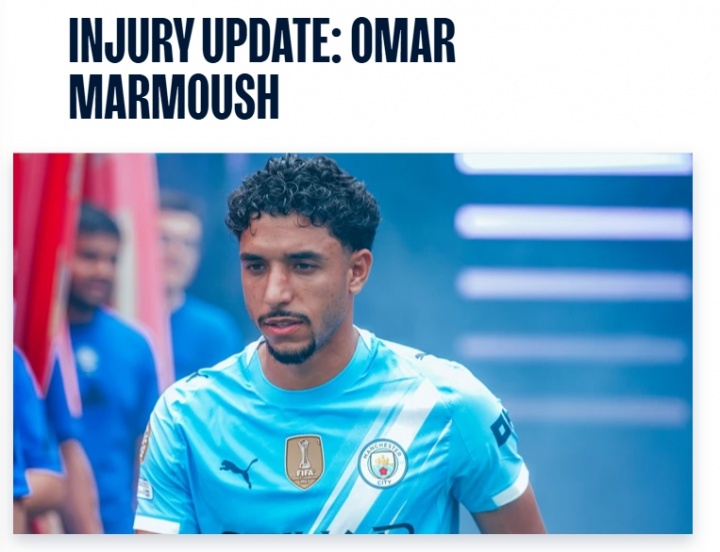 开云网站-国家队比赛受伤！曼城官方：马尔穆什膝盖受伤，将缺席曼市德比